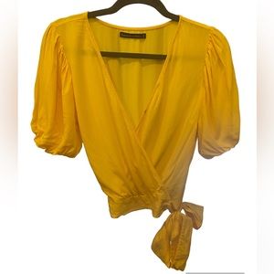Yellow wrap shirt